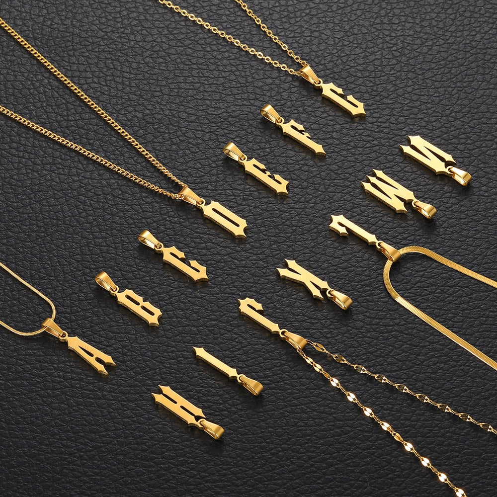 Slim Old English Necklace