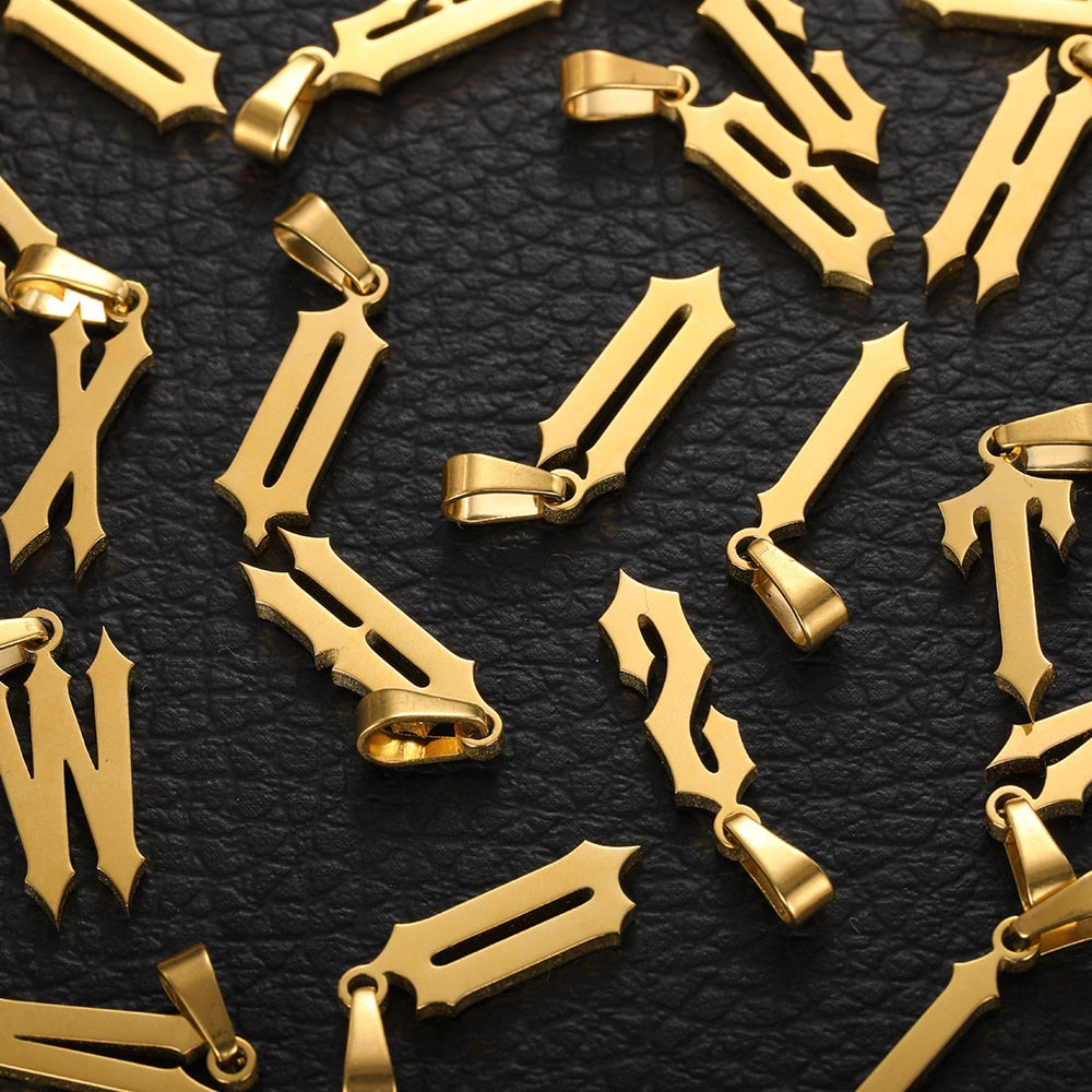 Slim Old English Necklace