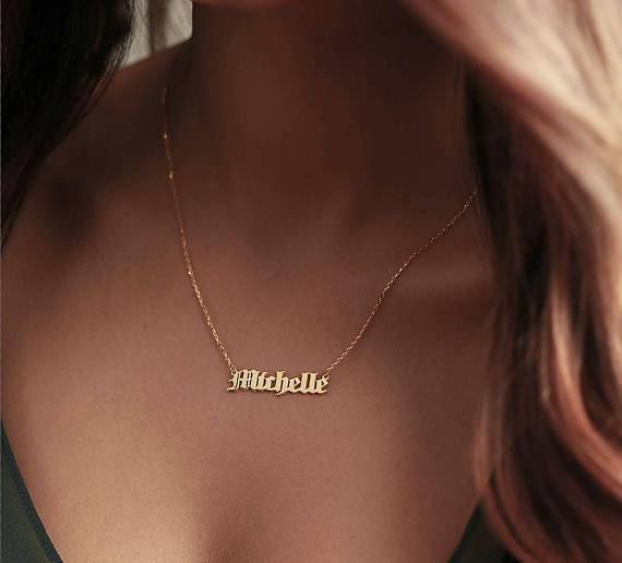 Old English Custom Necklace (12 Letters)