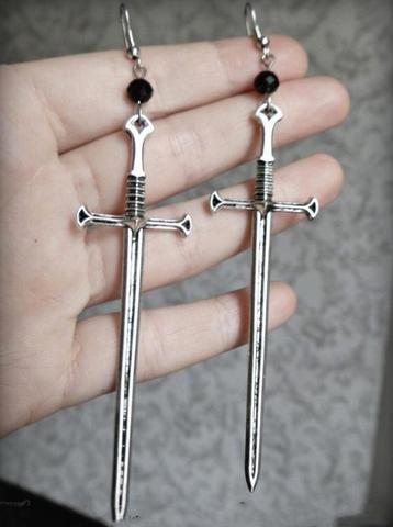 SILVER SWORD EARRINGS