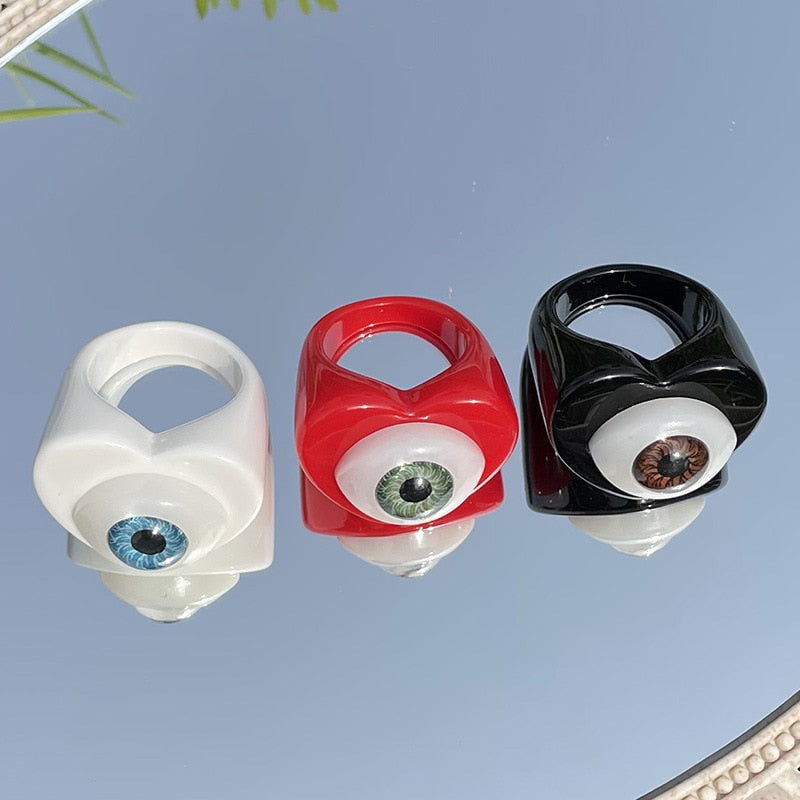 Acrylic Evil Eye Rings