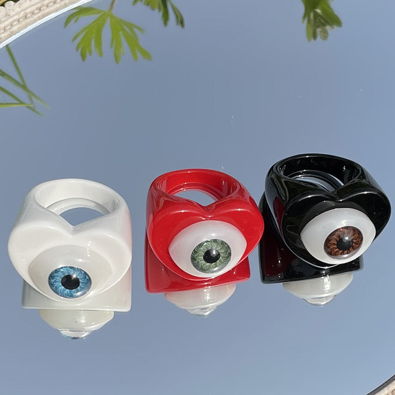 Acrylic Evil Eye Rings