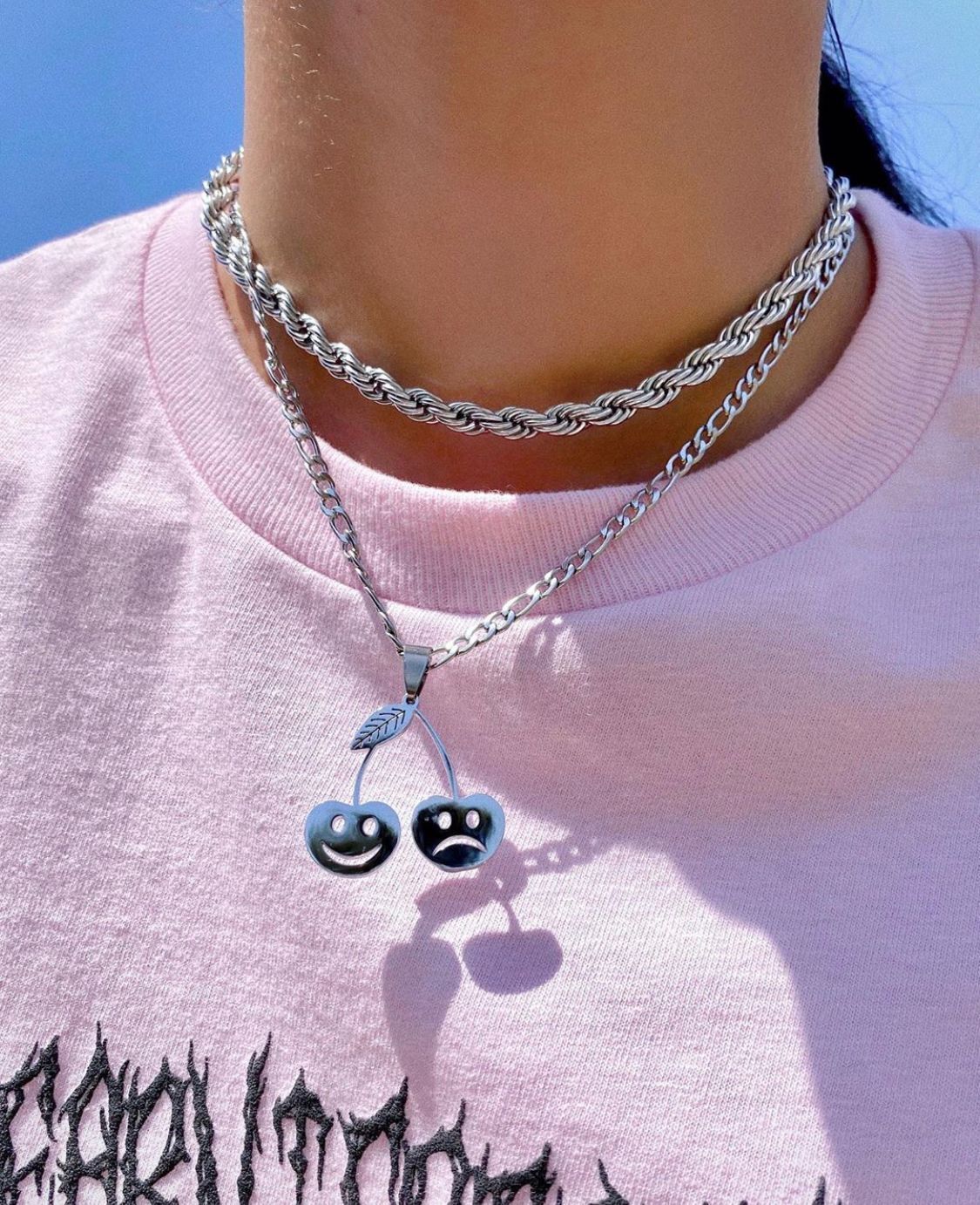 Happy / Sad Cherry Necklace
