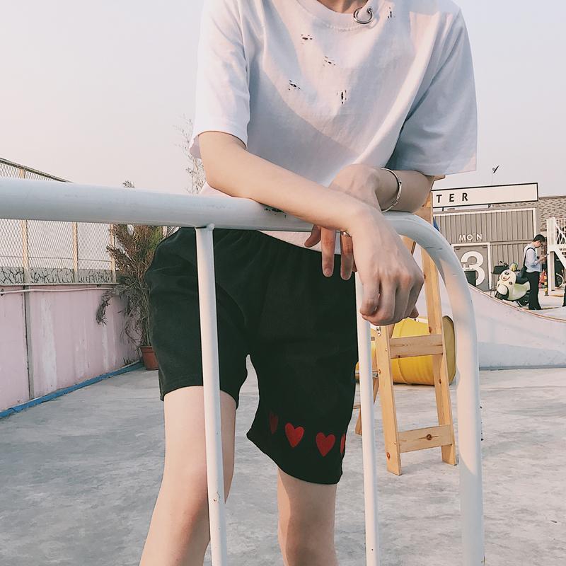 Embroidered Hearts Shorts