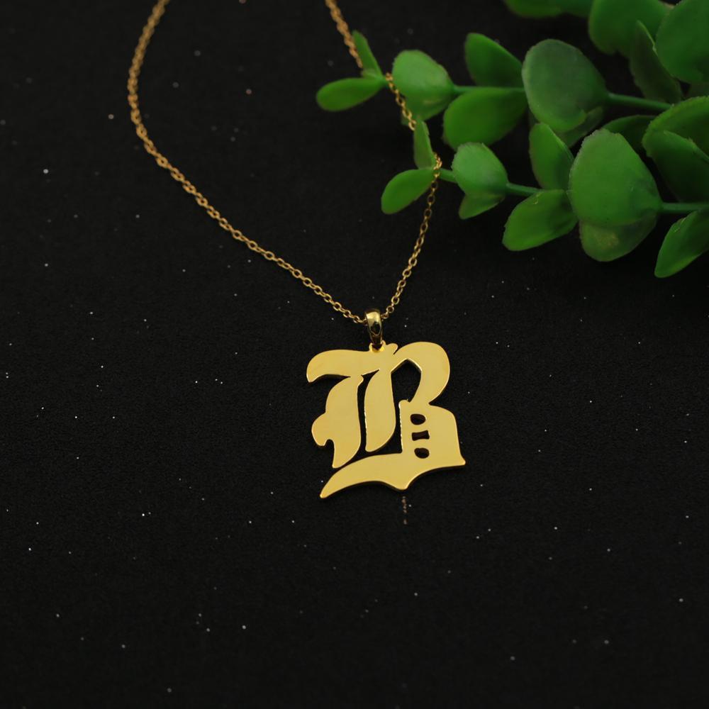 Personalized Old English Sterling Silver Necklace