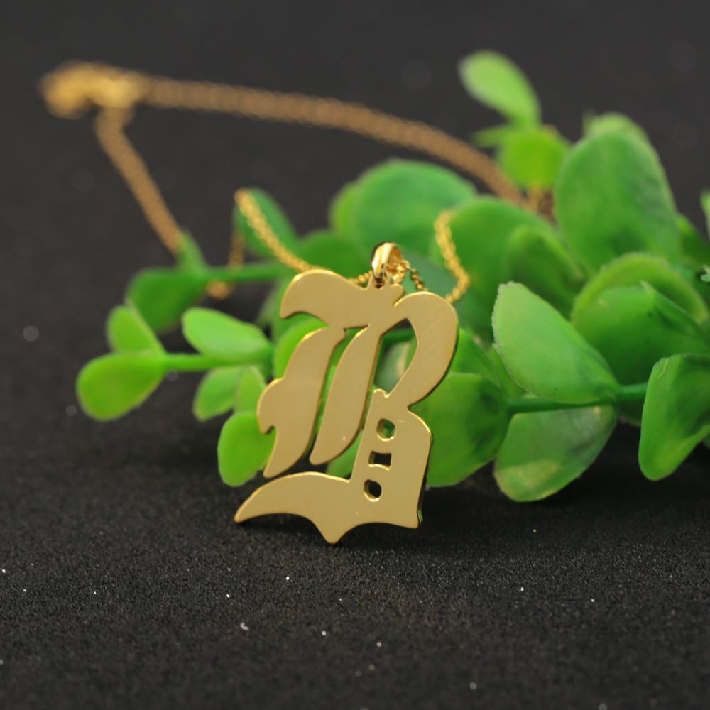 Personalized Old English Sterling Silver Necklace