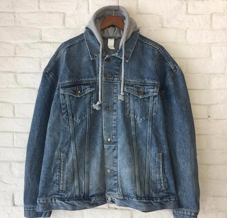 Denim Jacket With Faux Hood