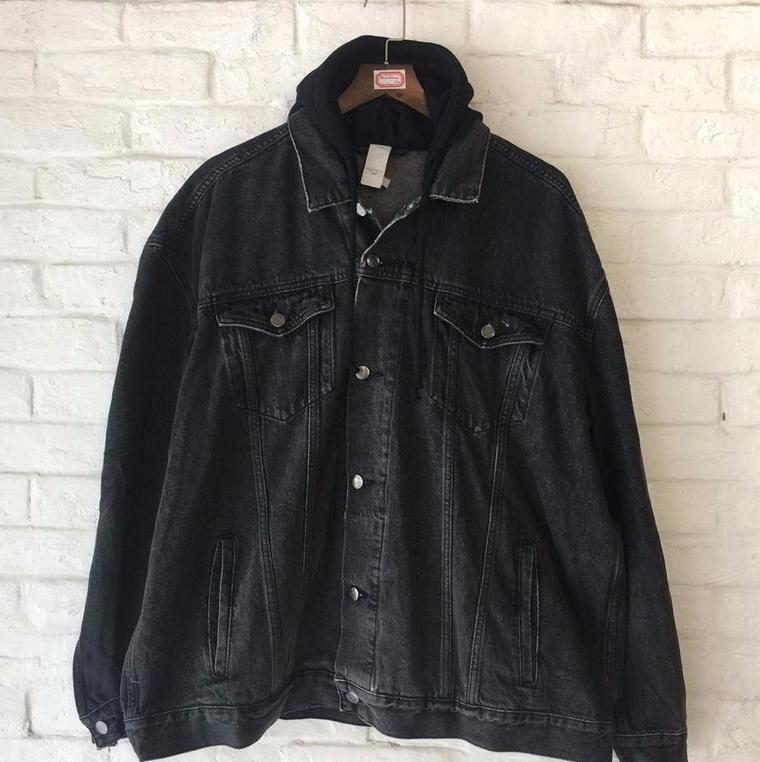 Denim Jacket With Faux Hood
