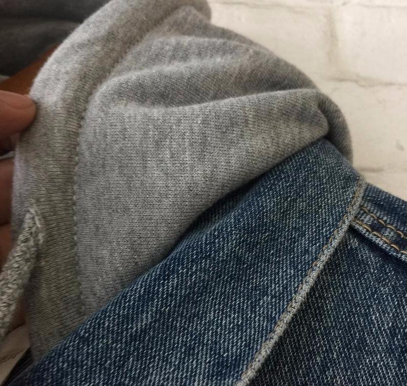 Denim Jacket With Faux Hood