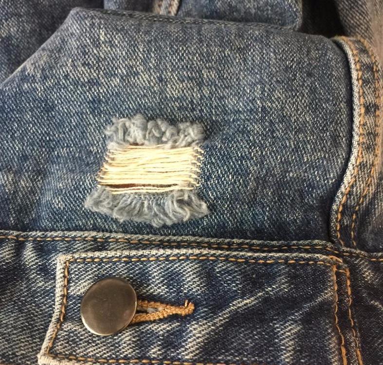 Denim Jacket With Faux Hood