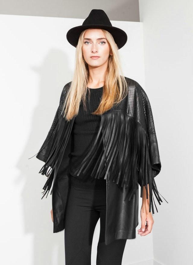 Slim Tassel Leather Jacket