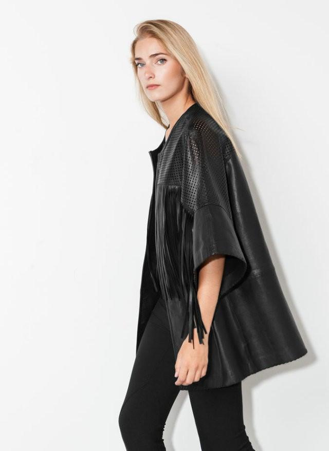 Slim Tassel Leather Jacket