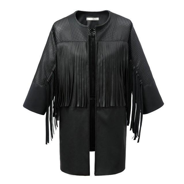 Slim Tassel Leather Jacket