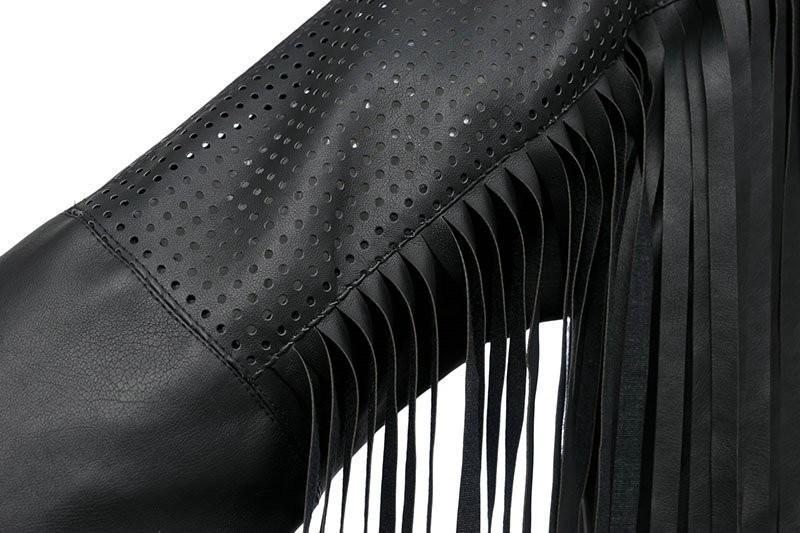 Slim Tassel Leather Jacket