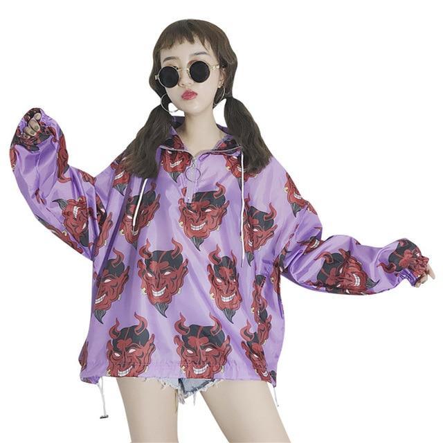 Devil Button Up Top