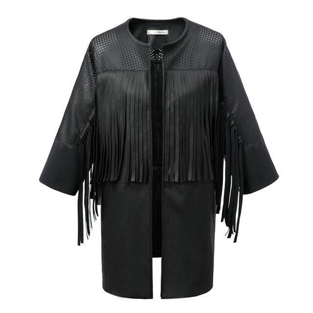 Slim Tassel Leather Jacket