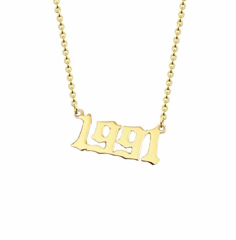 90s Baby Custom Year Necklace
