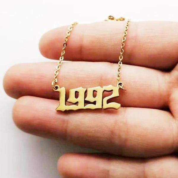 90s Baby Custom Year Necklace