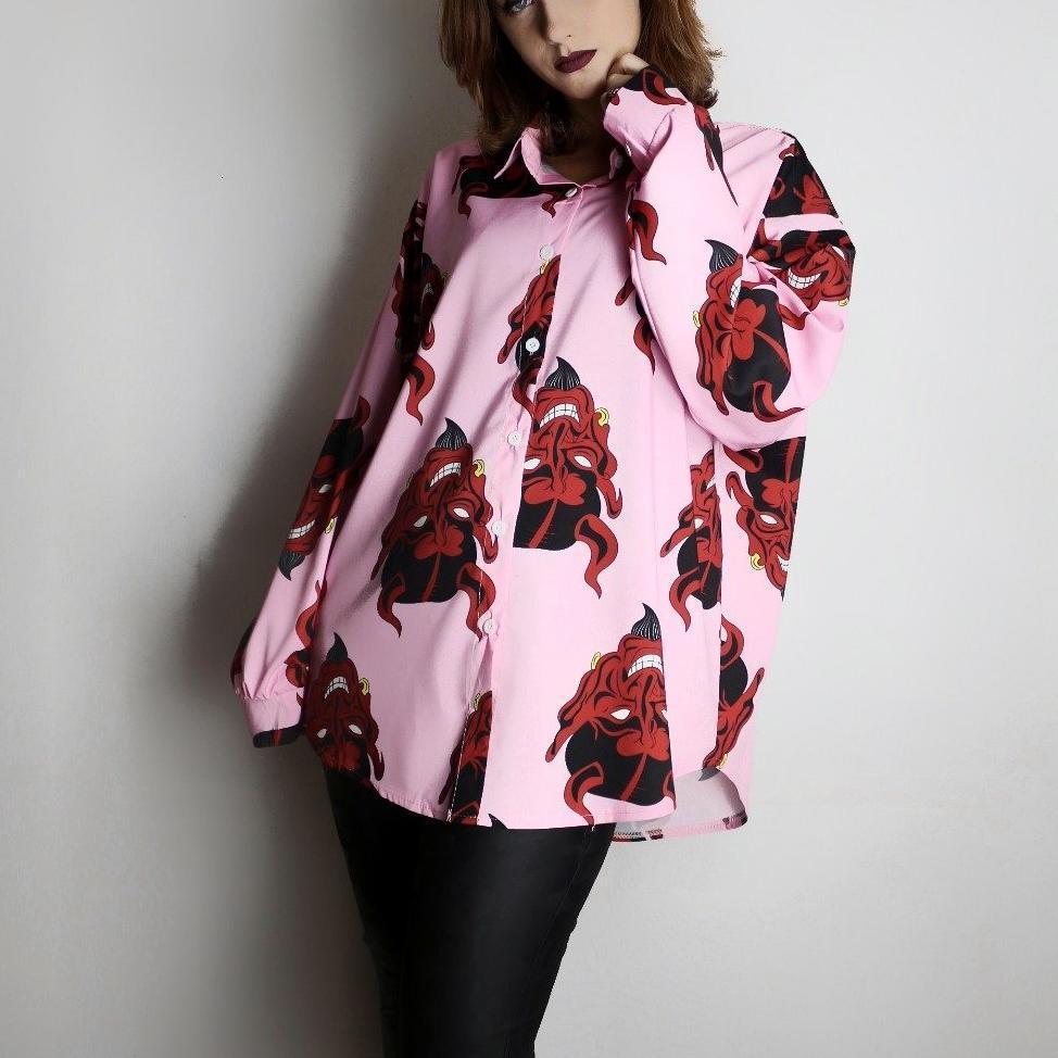 Devil Button Up Top