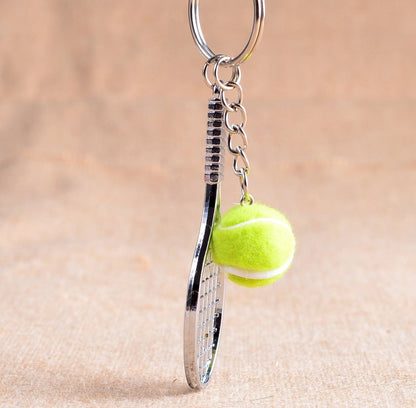 Tennis Racket & Ball Keychain