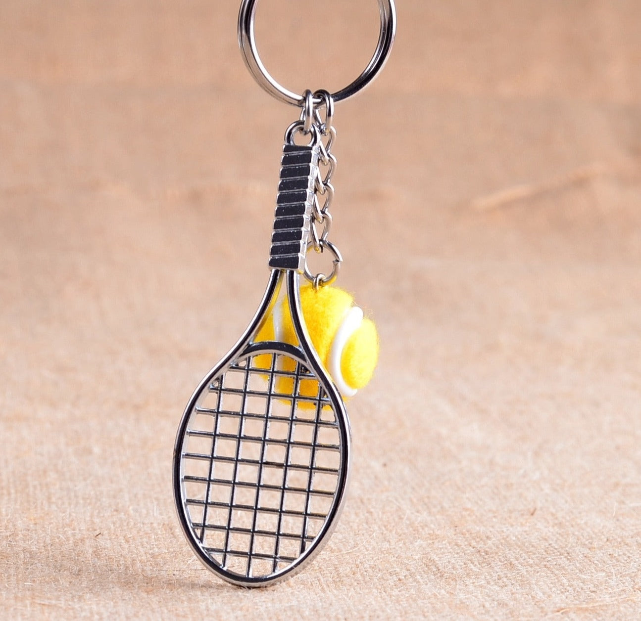Tennis Racket & Ball Keychain