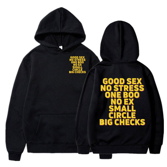 Good Sex No Stress One Boo No Ex Small Circle Big Checks Hoodie