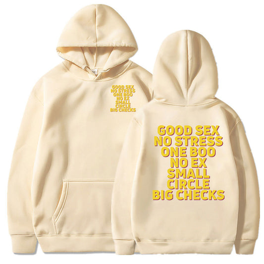 Good Sex No Stress One Boo No Ex Small Circle Big Checks Hoodie