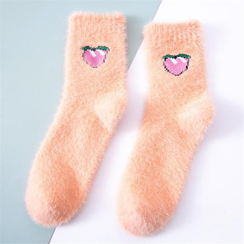 Fuzzy Fruit Socks