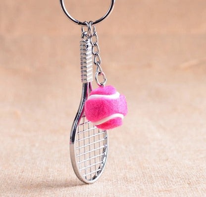 Tennis Racket & Ball Keychain