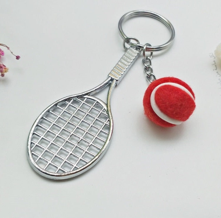 Tennis Racket & Ball Keychain
