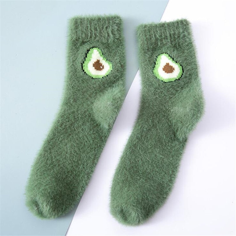 Fuzzy Fruit Socks