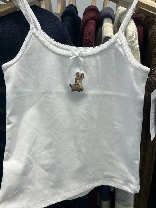 Bambi Embroidered Camisole Tank Top