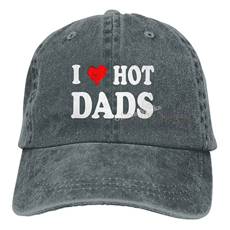 I Love Hot Dads Hat