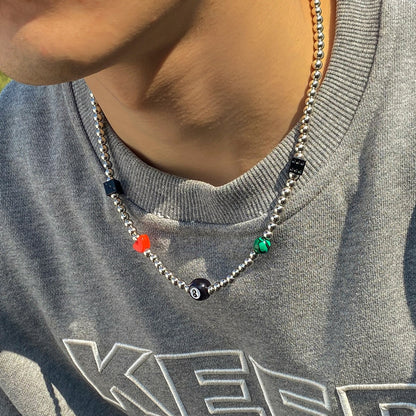Eight Ball Dice Choker Necklace