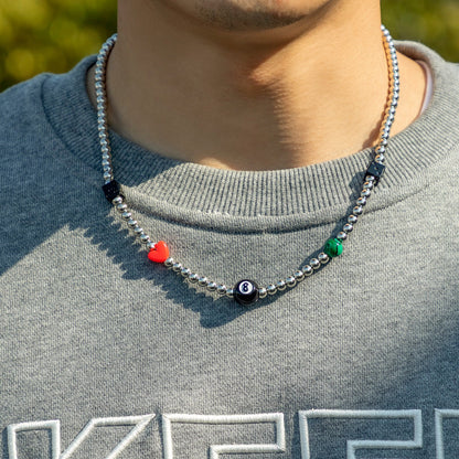Eight Ball Dice Choker Necklace