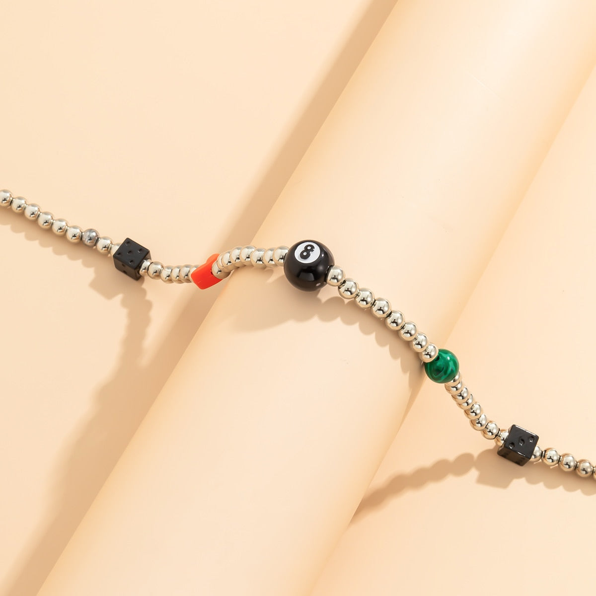 Eight Ball Dice Choker Necklace