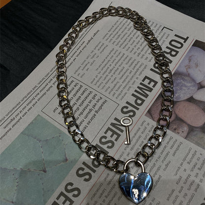 Heart Shape Lock & Key Necklace