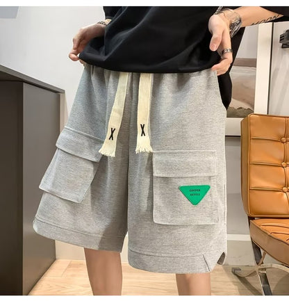 Wide Leg Waffle Shorts