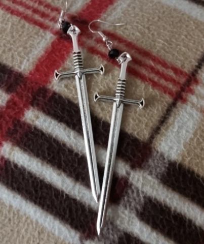 SILVER SWORD EARRINGS