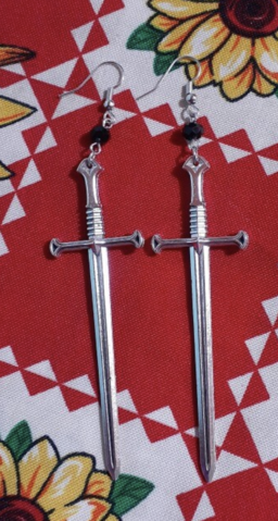SILVER SWORD EARRINGS
