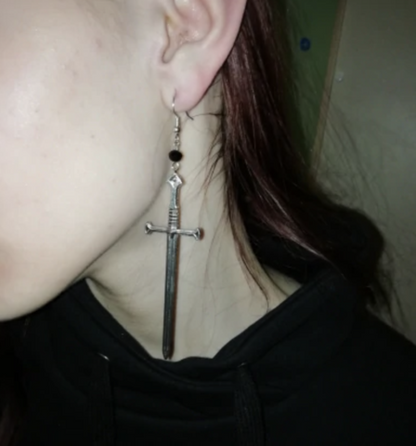 SILVER SWORD EARRINGS