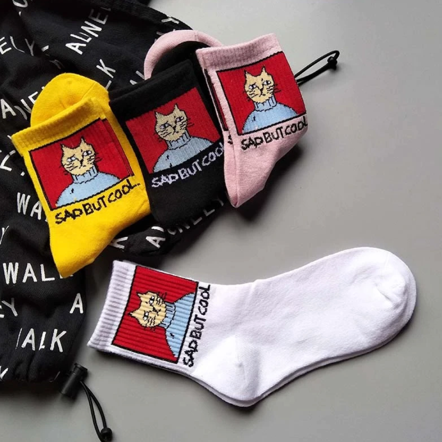 Sad But Cool' Cat Socks