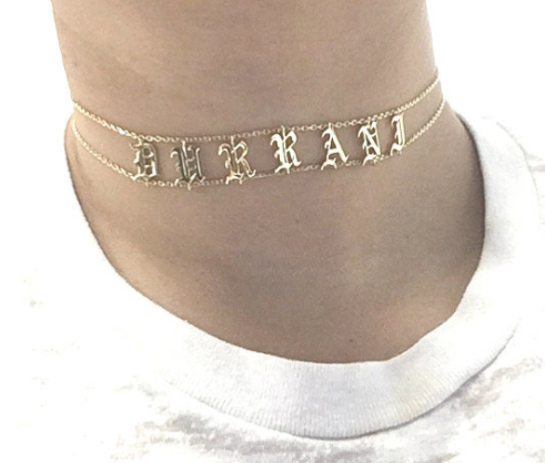 Old English Personalized Necklace (12 Characters)