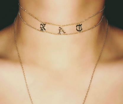Old English Personalized Necklace (12 Characters)