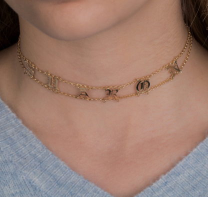 Old English Personalized Necklace (12 Characters)