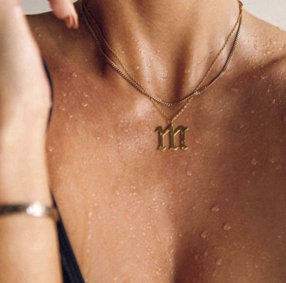 Personalized Old English Sterling Silver Necklace