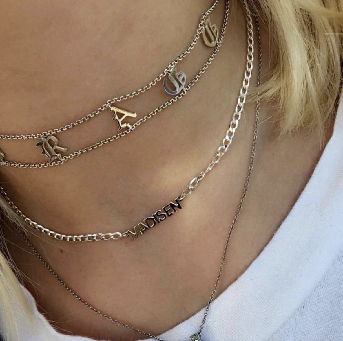 Old English Personalized Necklace (12 Characters)