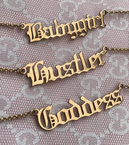 Old English Custom Necklace (12 Letters)