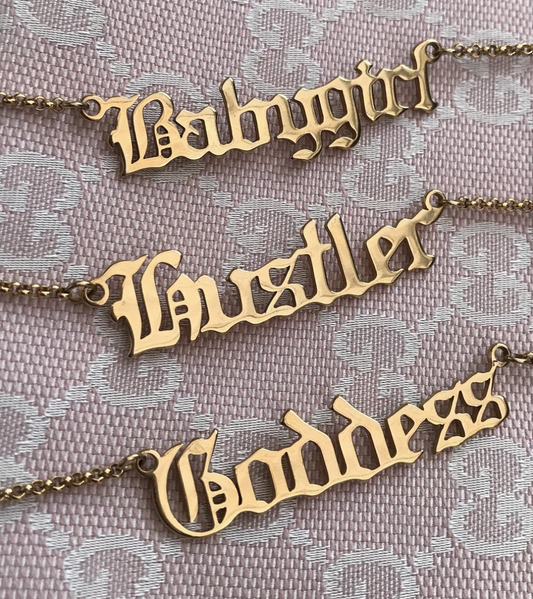 Old English Custom Necklace (12 Letters)