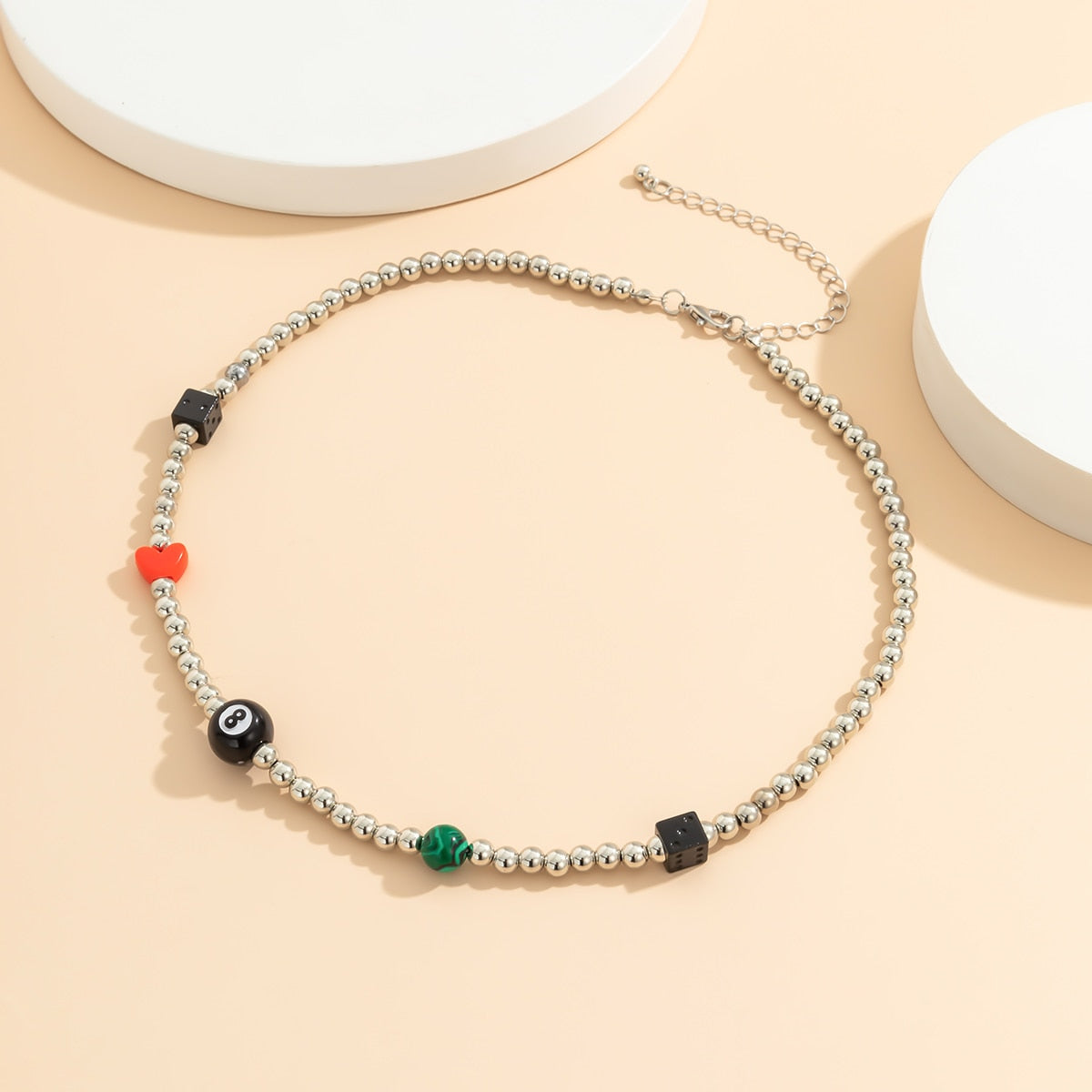 Eight Ball Dice Choker Necklace